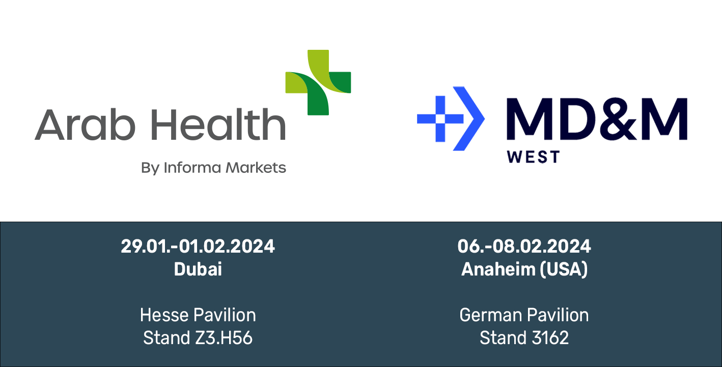 Treffen Sie uns auf der Arab Health und MDM West