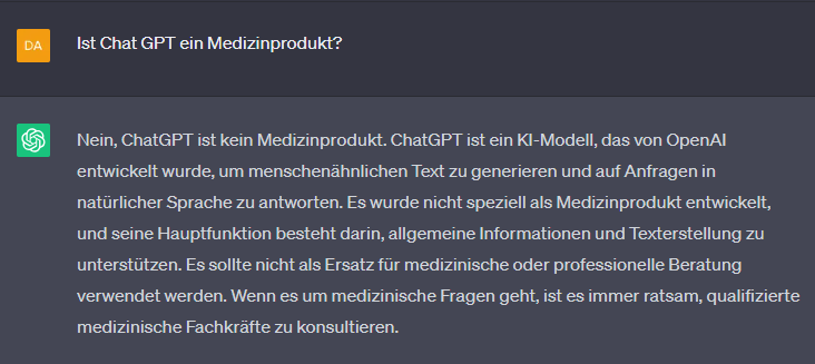 ChatGPT als Medizinprodukt?